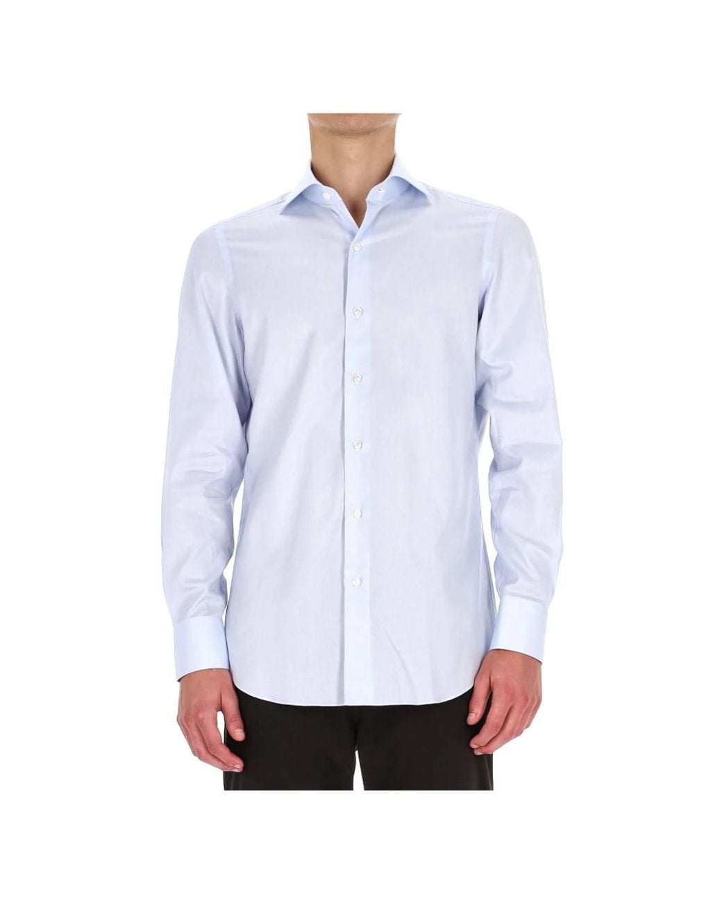 Finamore 1925 Blue Formal Shirts for men