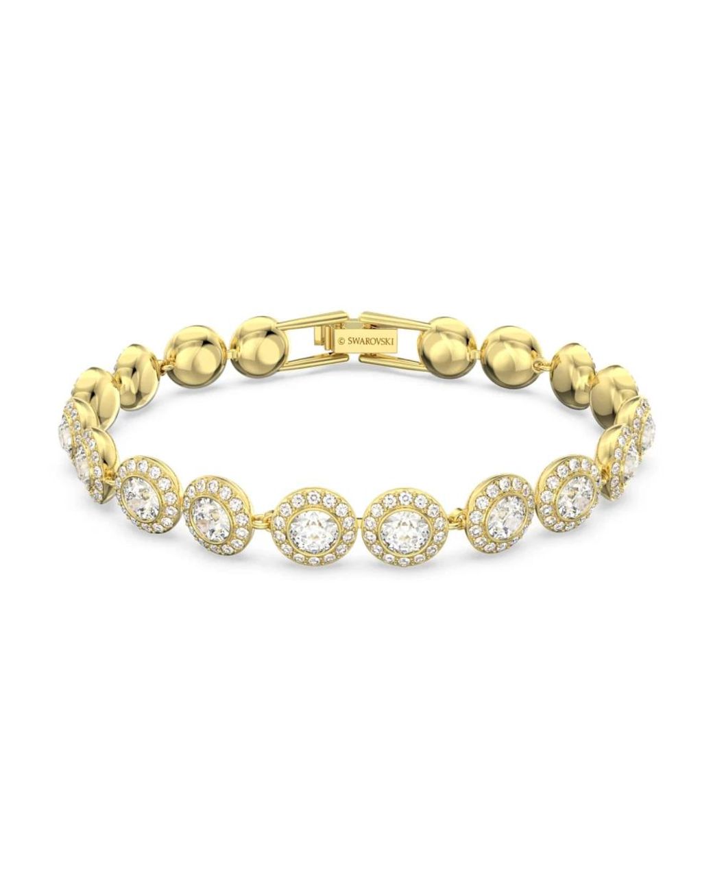 Swarovski Accessoires ,Geel ,Stijlvol Gouden Angelic Armband in het Metallic