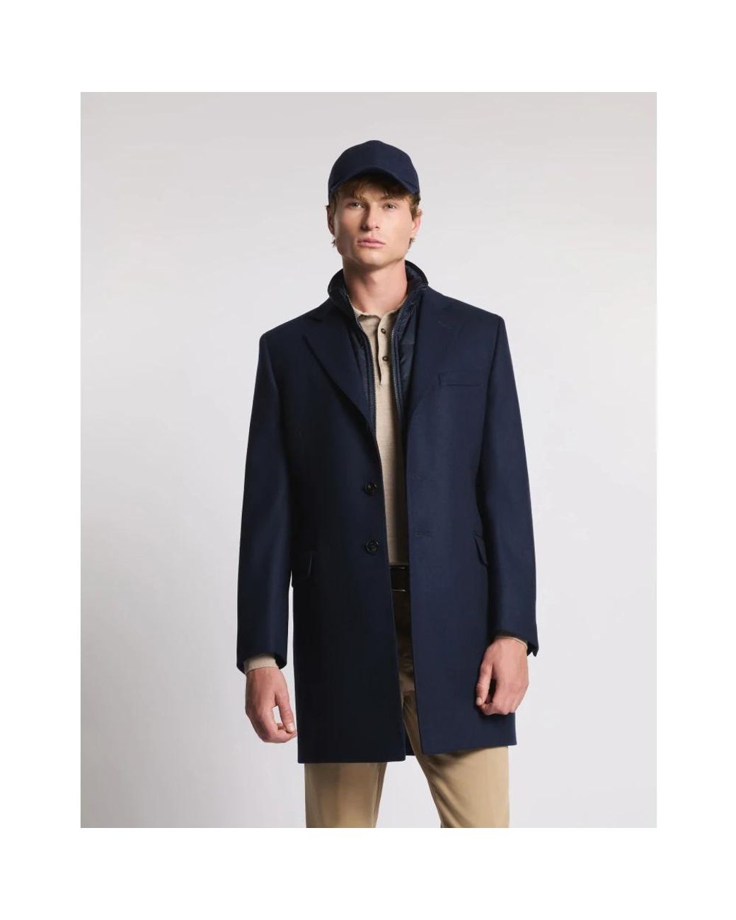 Fay Blue Single-Breasted Coats for men