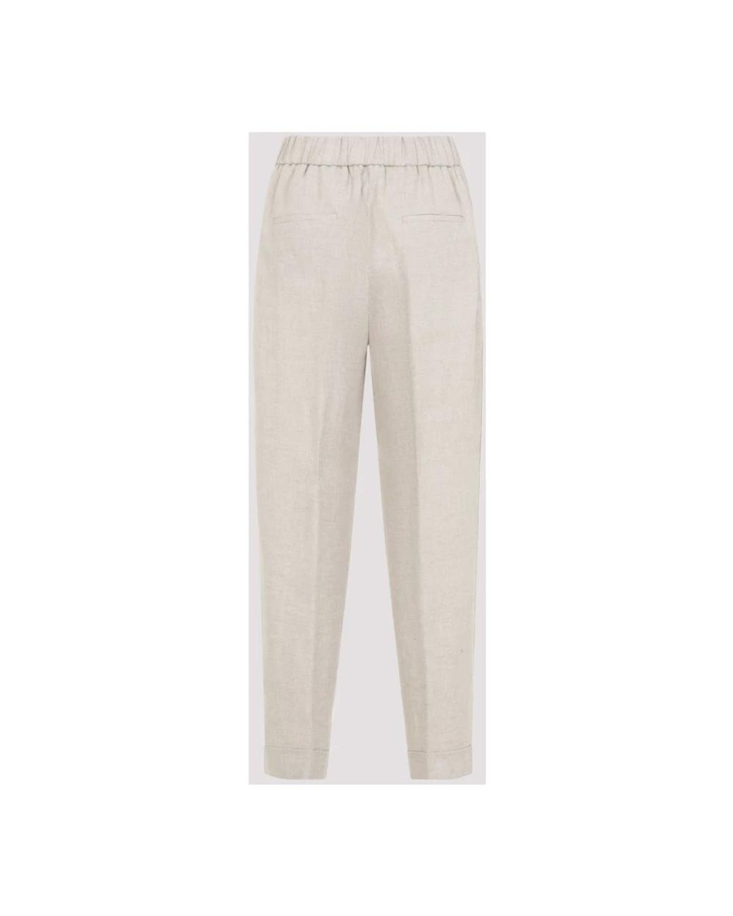 Peserico White Straight Trousers