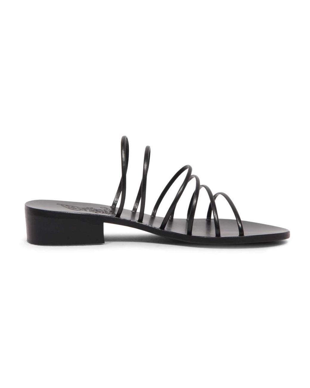 Ancient Greek Sandals Black Heeled Mules