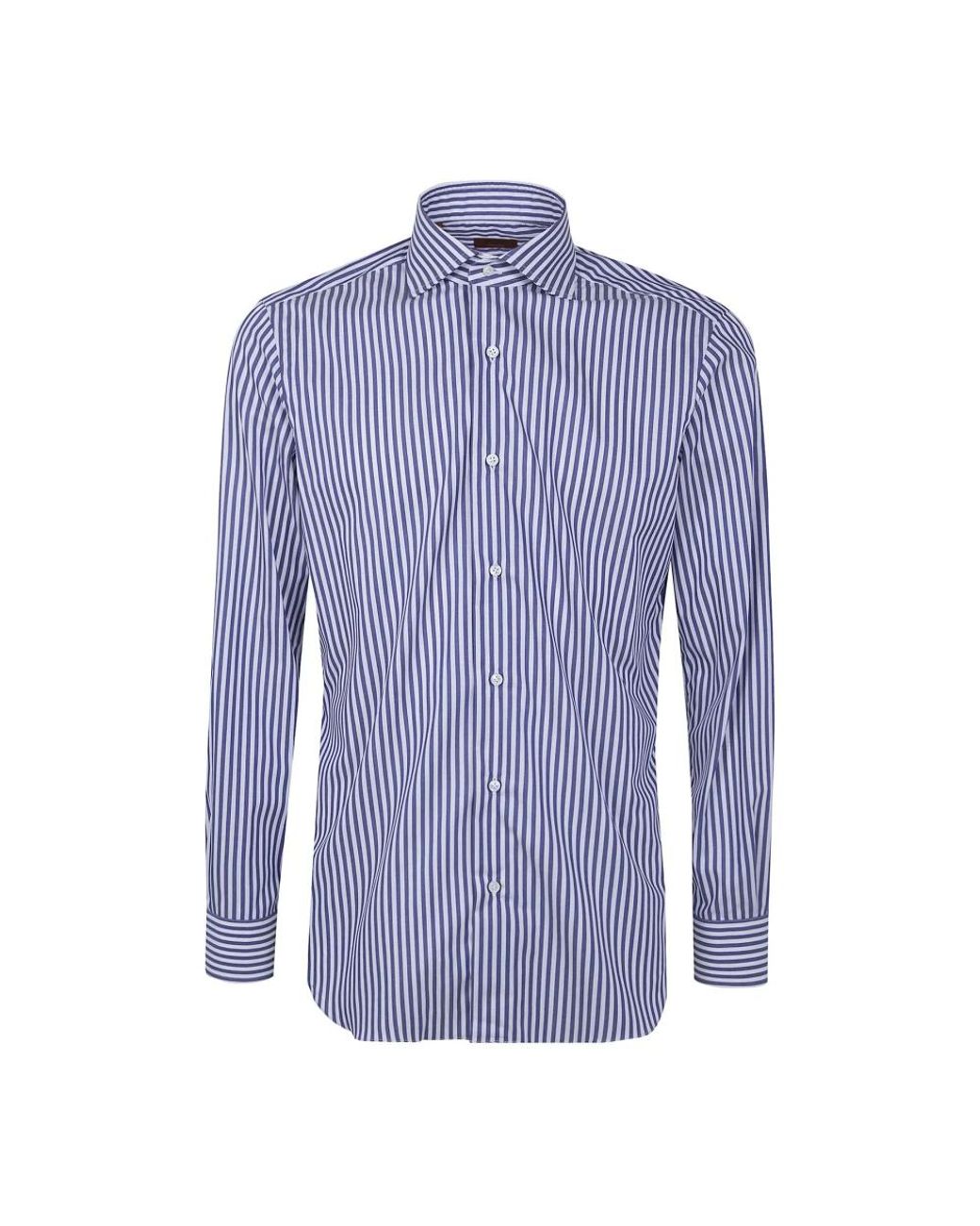 Barba Napoli Blue Casual Shirts for men