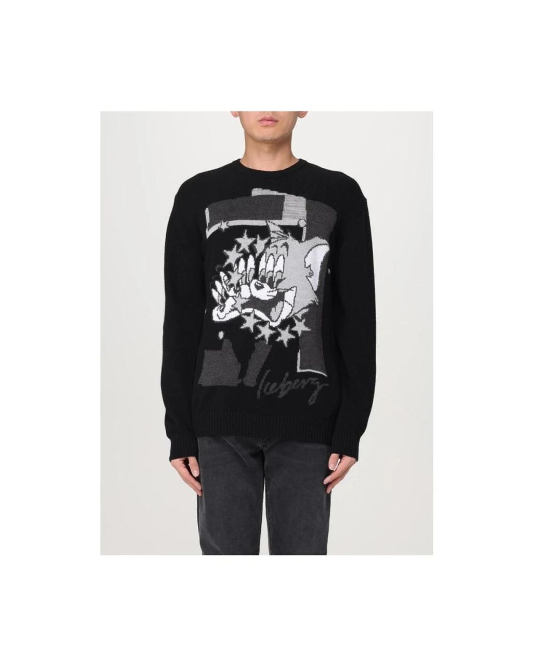 Iceberg Black Round-Neck Knitwear for men