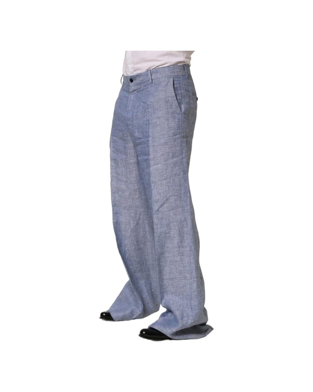 Dolce & Gabbana Blue Wide Trousers for men