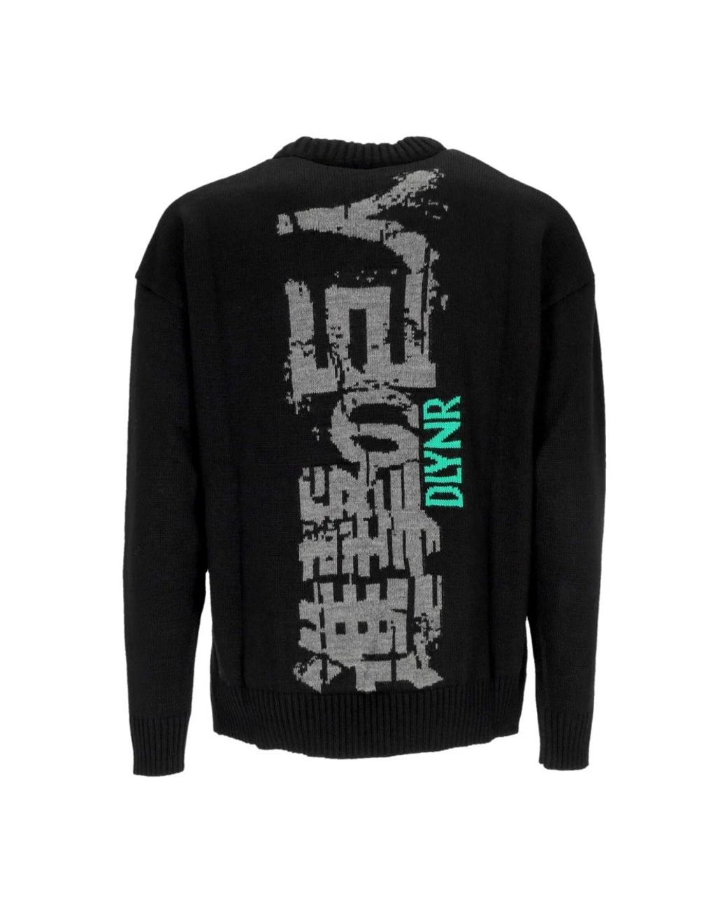 DOLLY NOIRE Black Round-Neck Knitwear for men