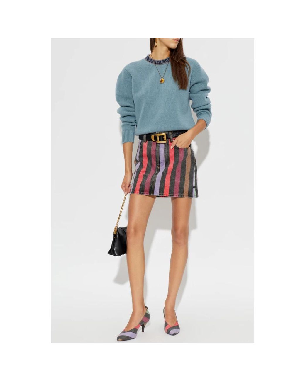 Versace Blue Round-Neck Knitwear