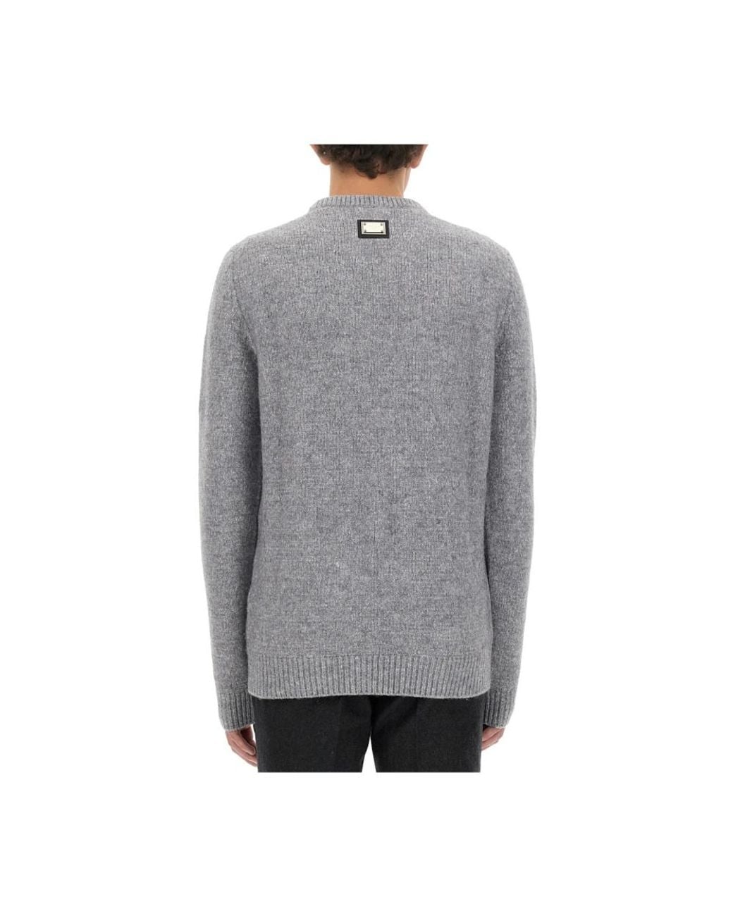 Dolce & Gabbana Gray Round-Neck Knitwear for men