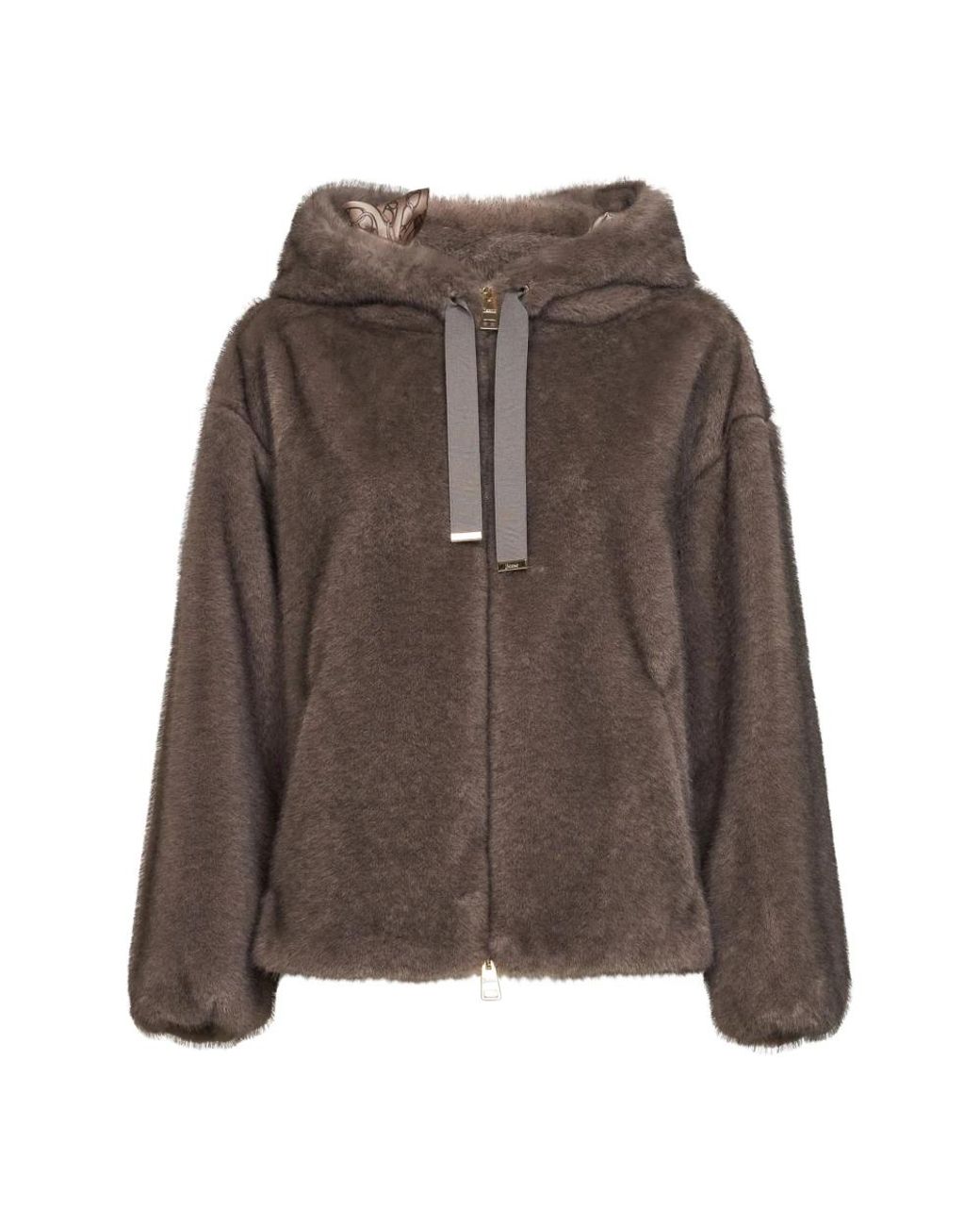 Herno Brown Faux Fur & Shearling Jackets
