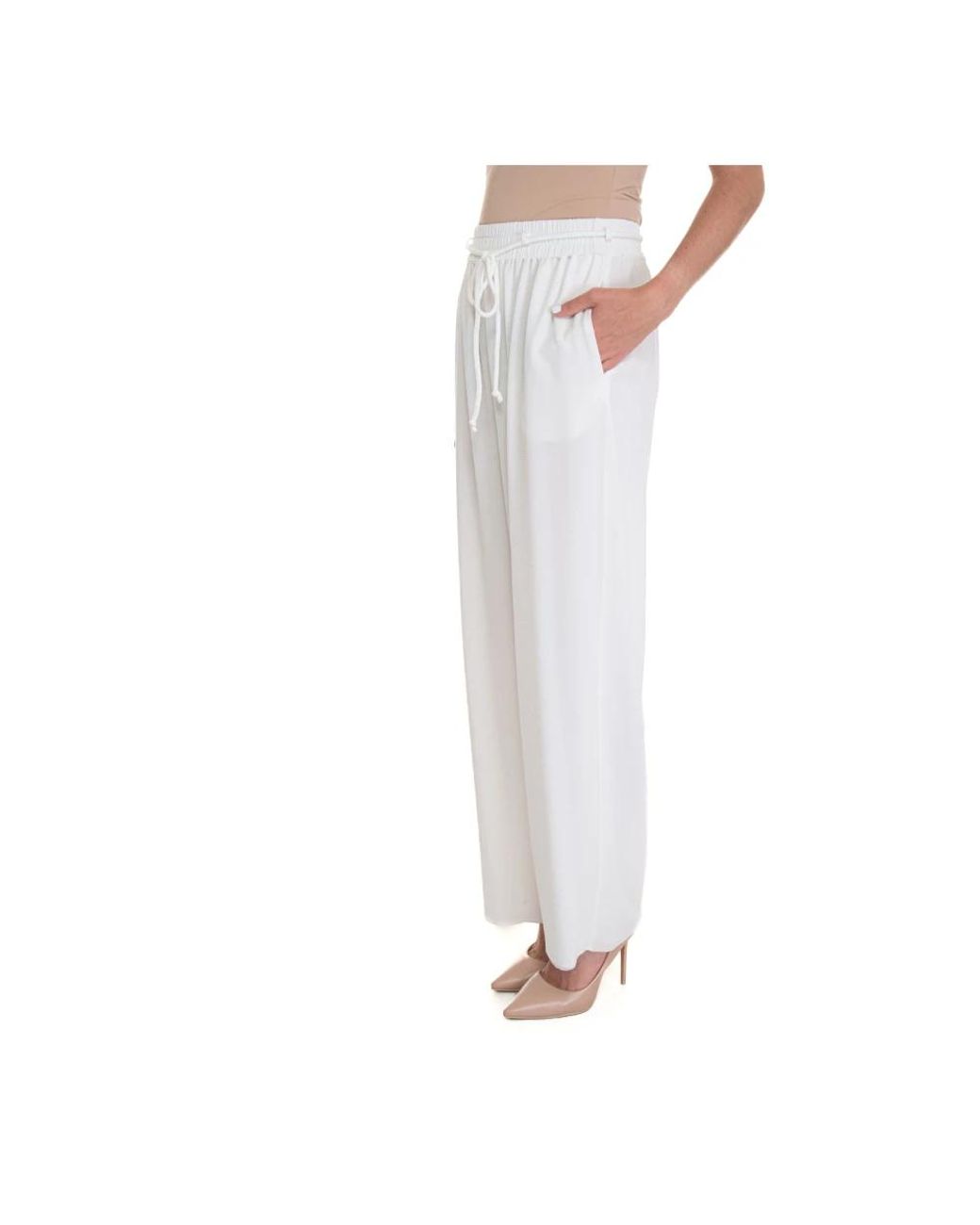 Emporio Armani White Wide Trousers