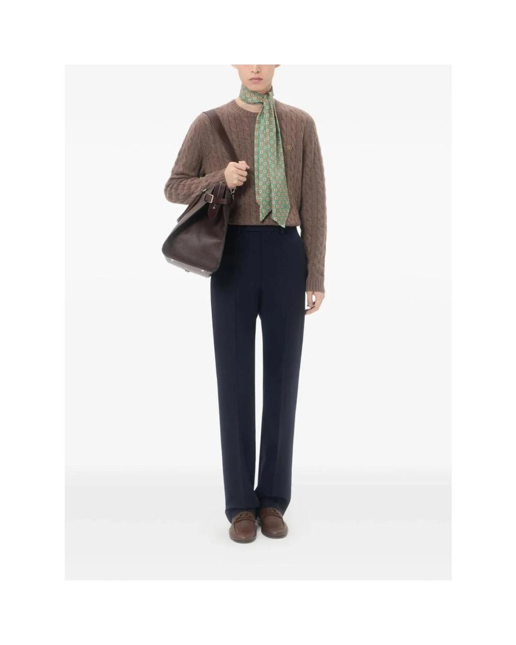 Valentino Brown Round-Neck Knitwear for men