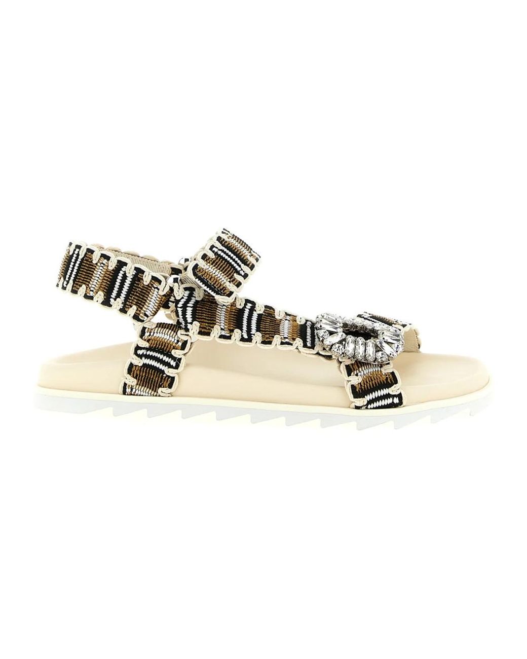 Roger Vivier Metallic Flat Sandals