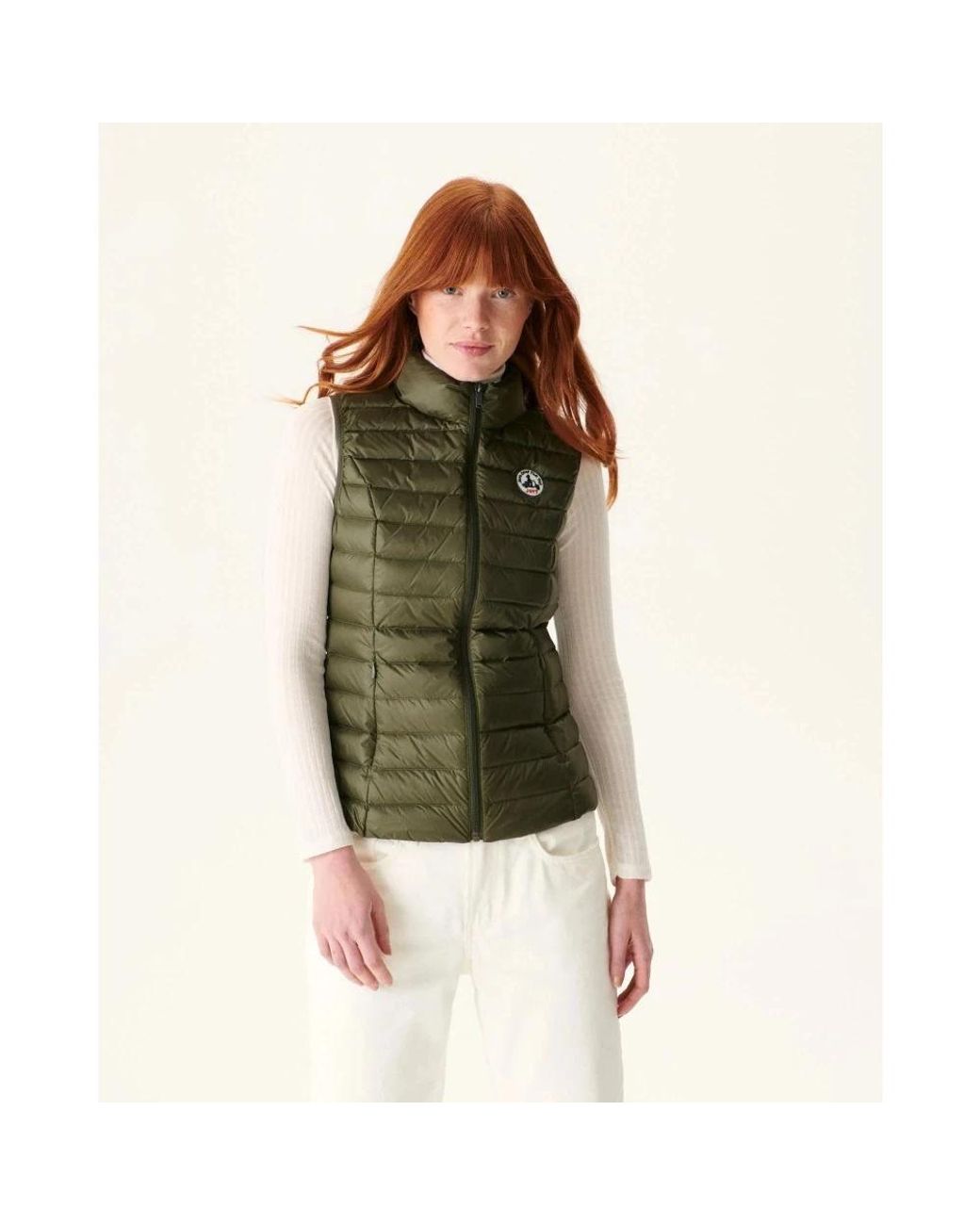 J.O.T.T Jassen ,Groen ,Satijn Tijdloos Mouwloos Donzen Jack in het Green