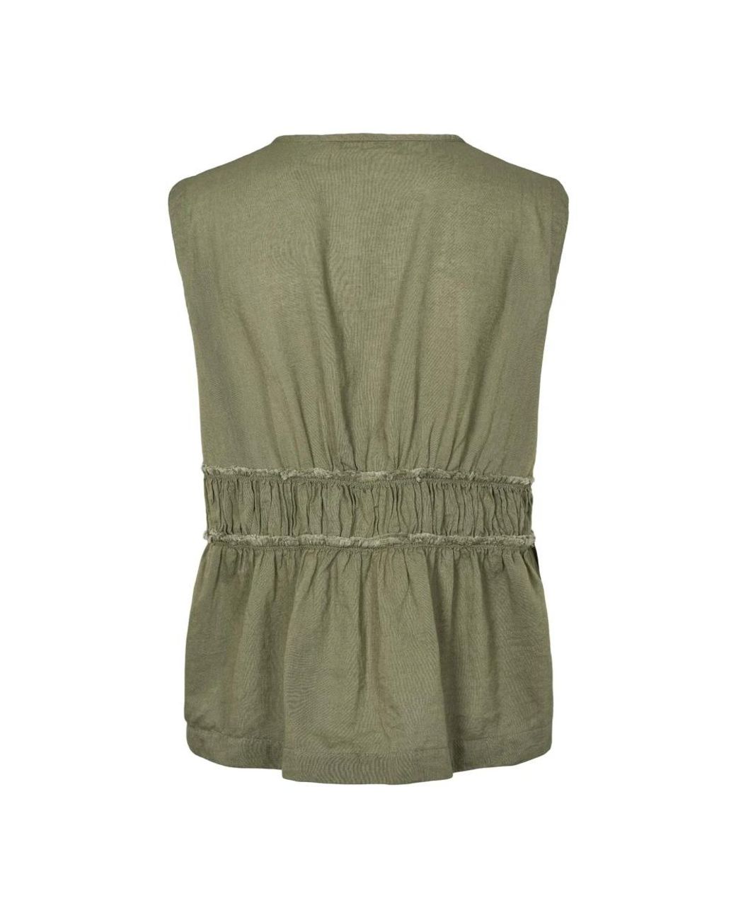 Rabens Saloner Green Sleeveless Tops
