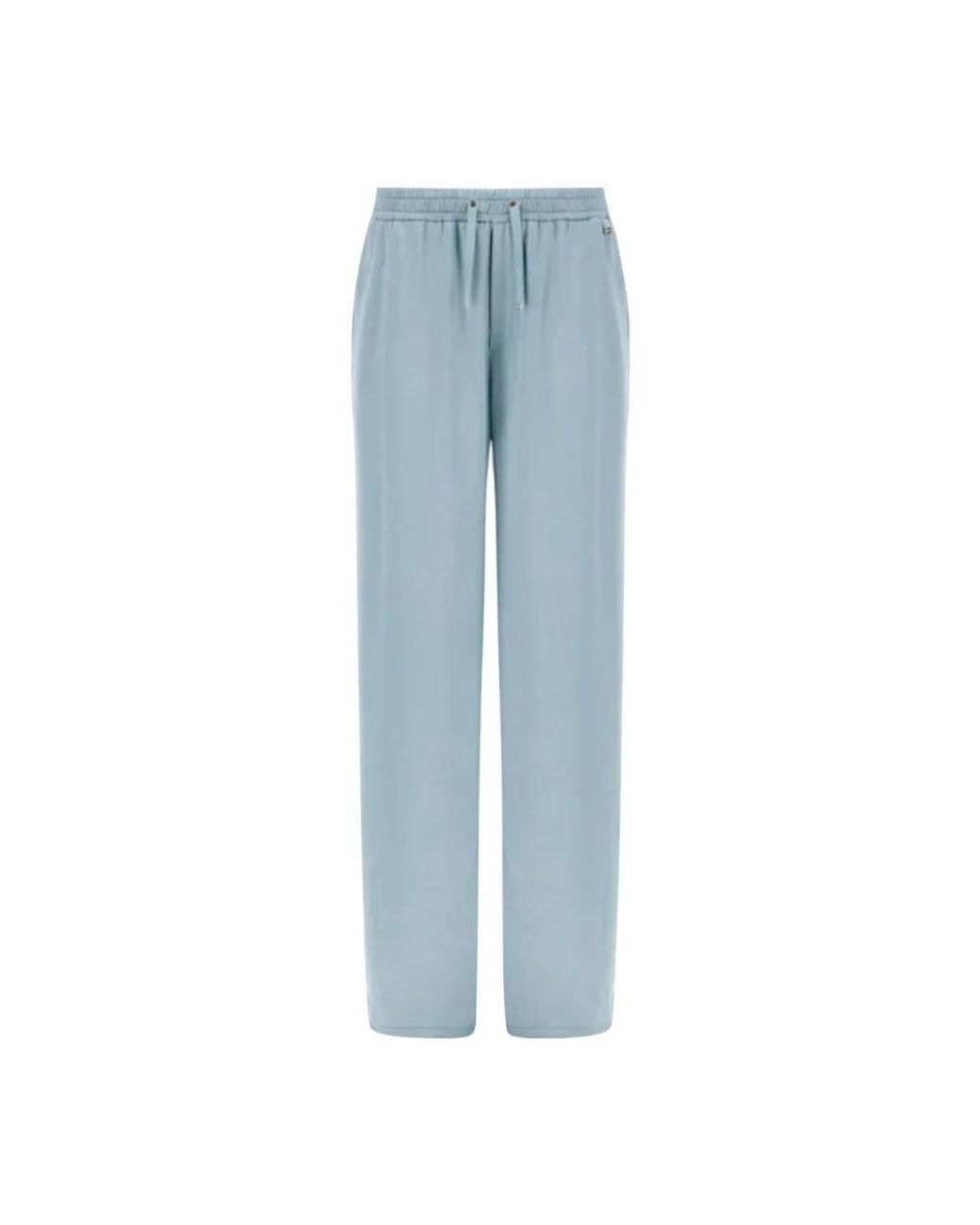Herno Blue Elegante Satin-Hosen Mit Kordelzug