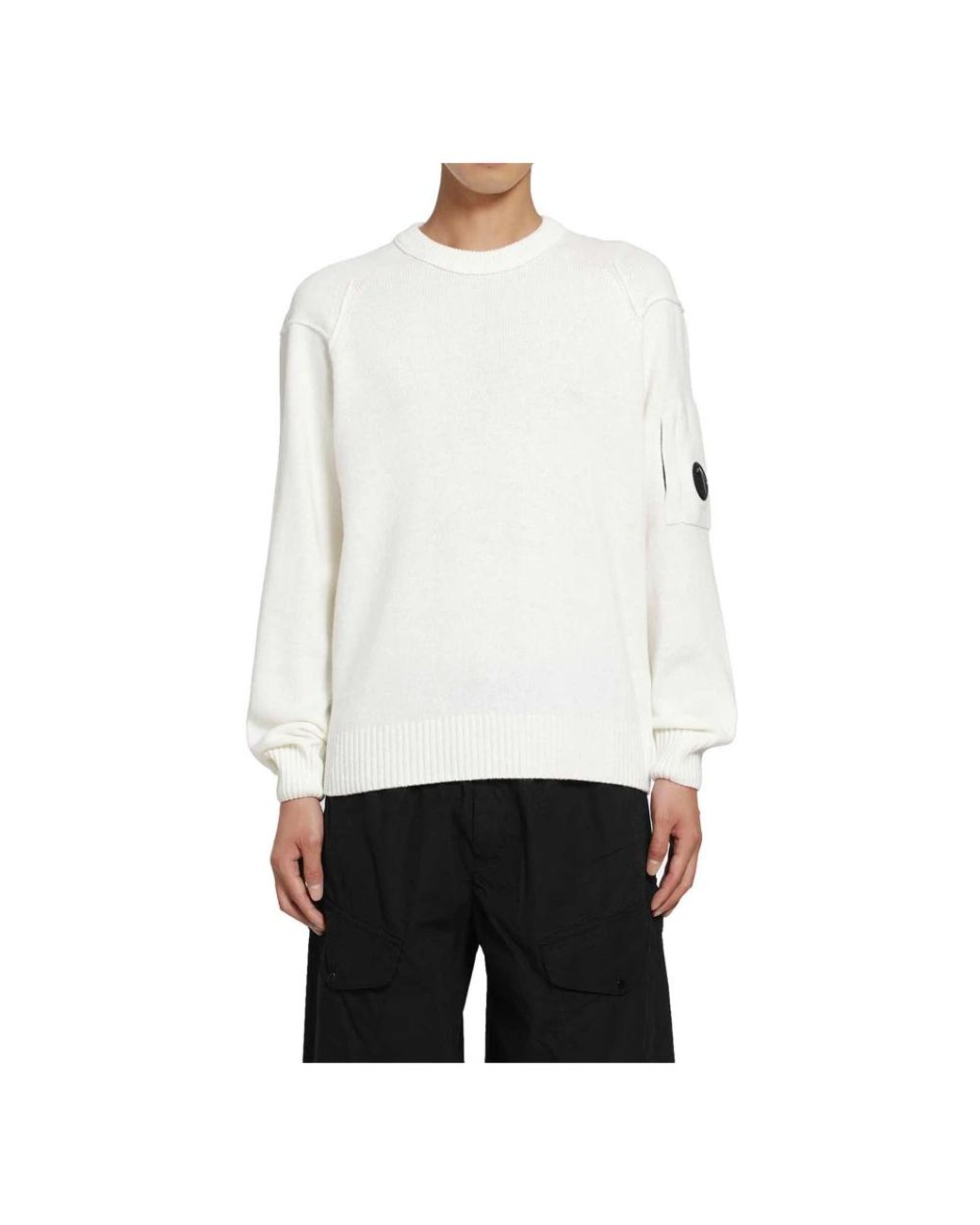 C P Company White Round-Neck Knitwear for men