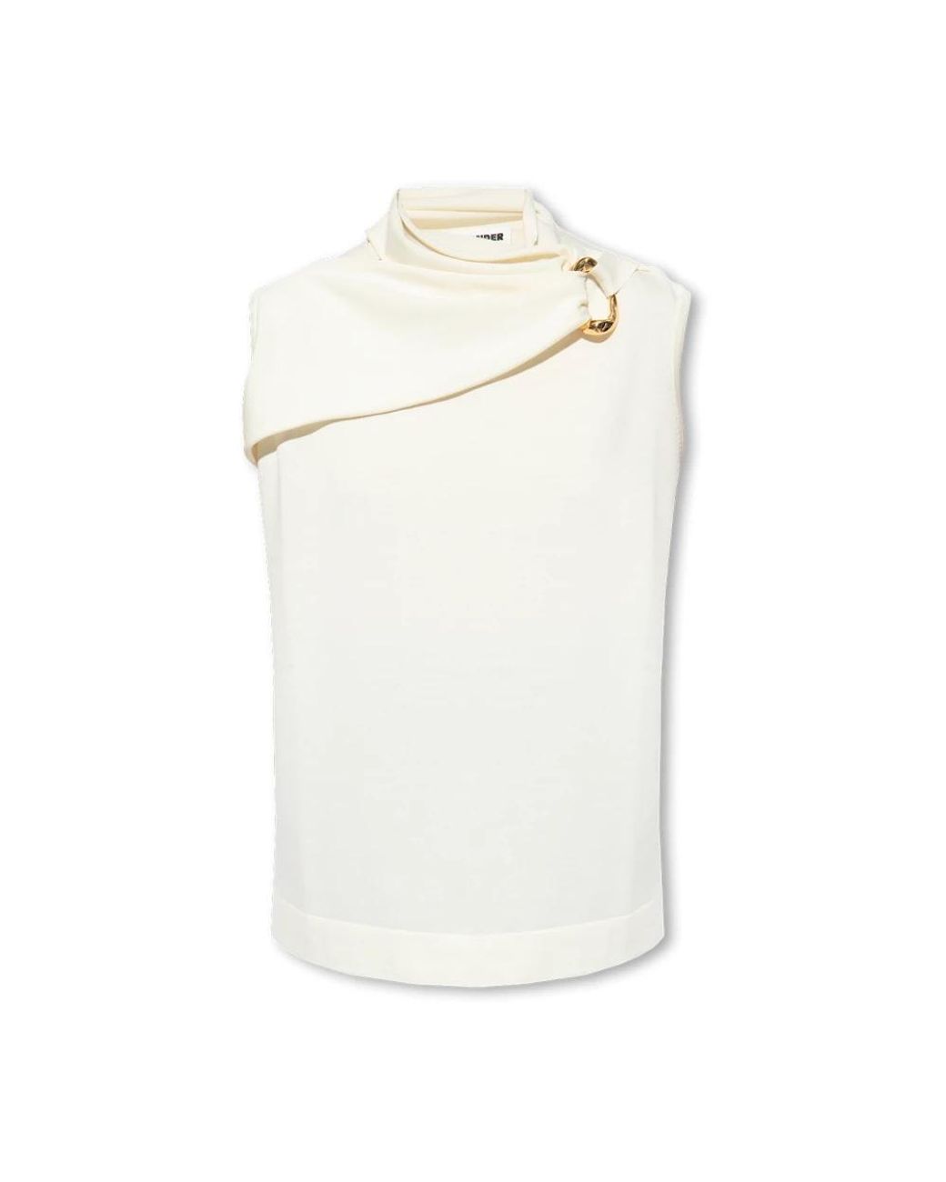 Jil Sander White Sleeveless Tops