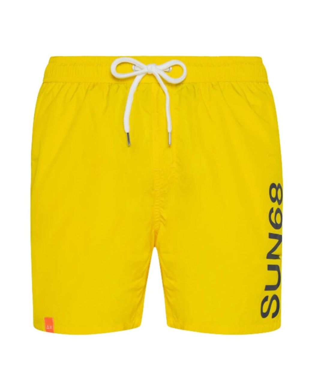 Sun 68 Badmode ,Geel ,Polyester Logo Zwemshorts in het Yellow voor heren