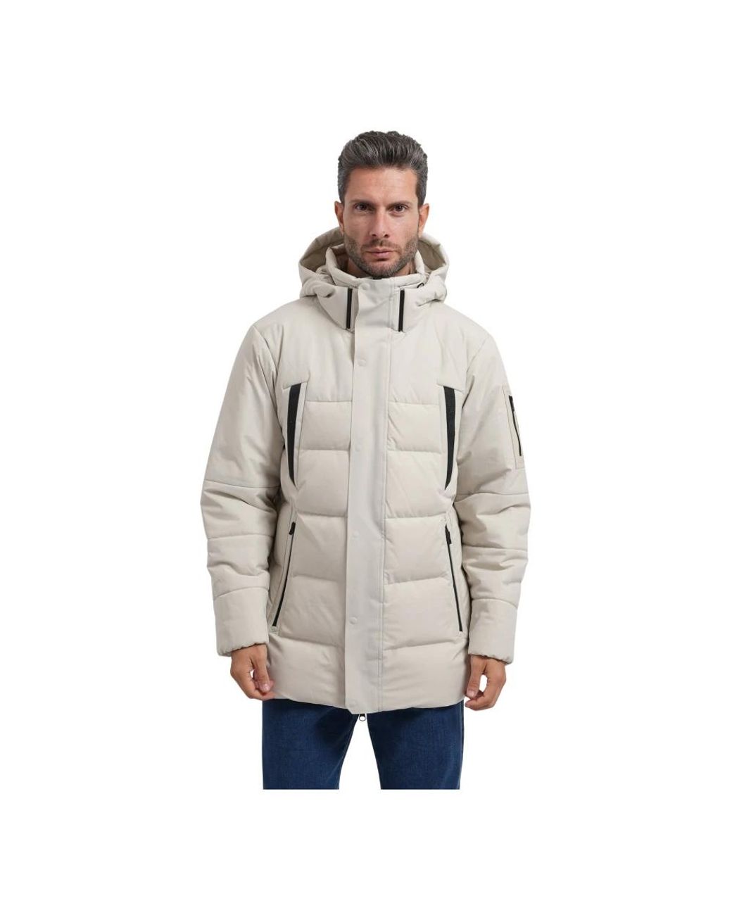 Boss Ow Block-X Parka in het Natural voor heren