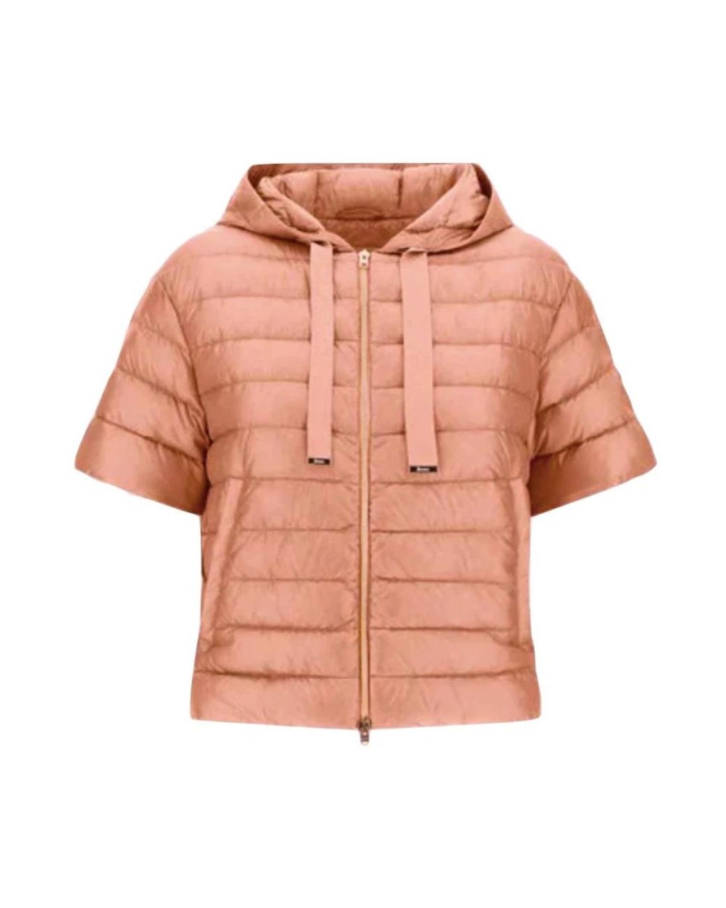 Herno Jassen ,Roze ,Nylon Ultralichte Nylon Jas Met Korte Mouwen En Capuchon in het Pink