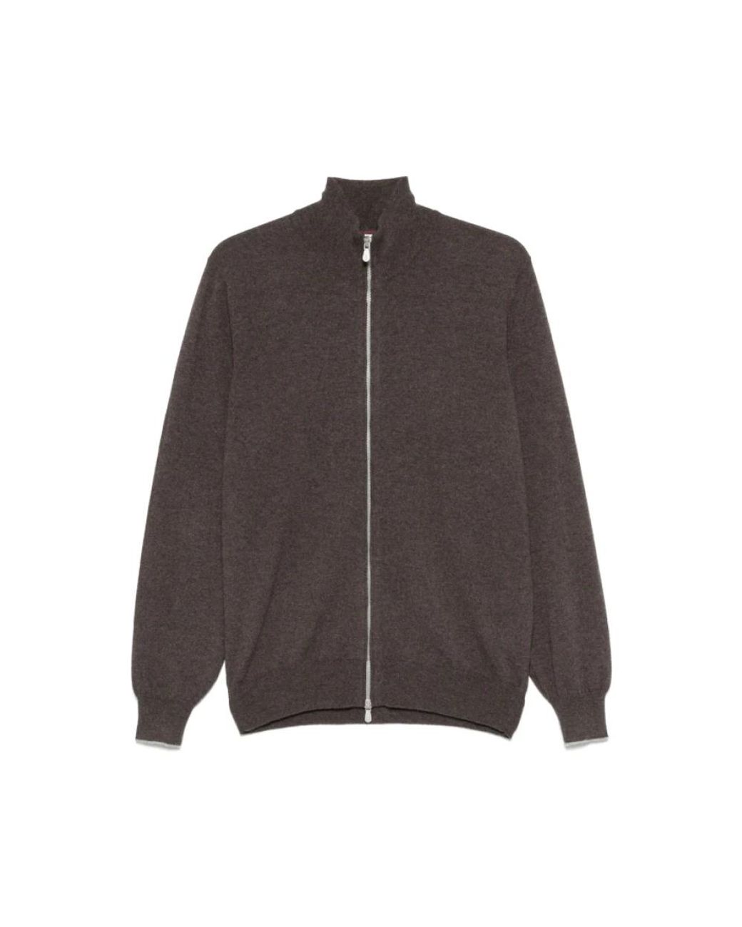 Brunello Cucinelli Brown Cashmere Knitwear for men