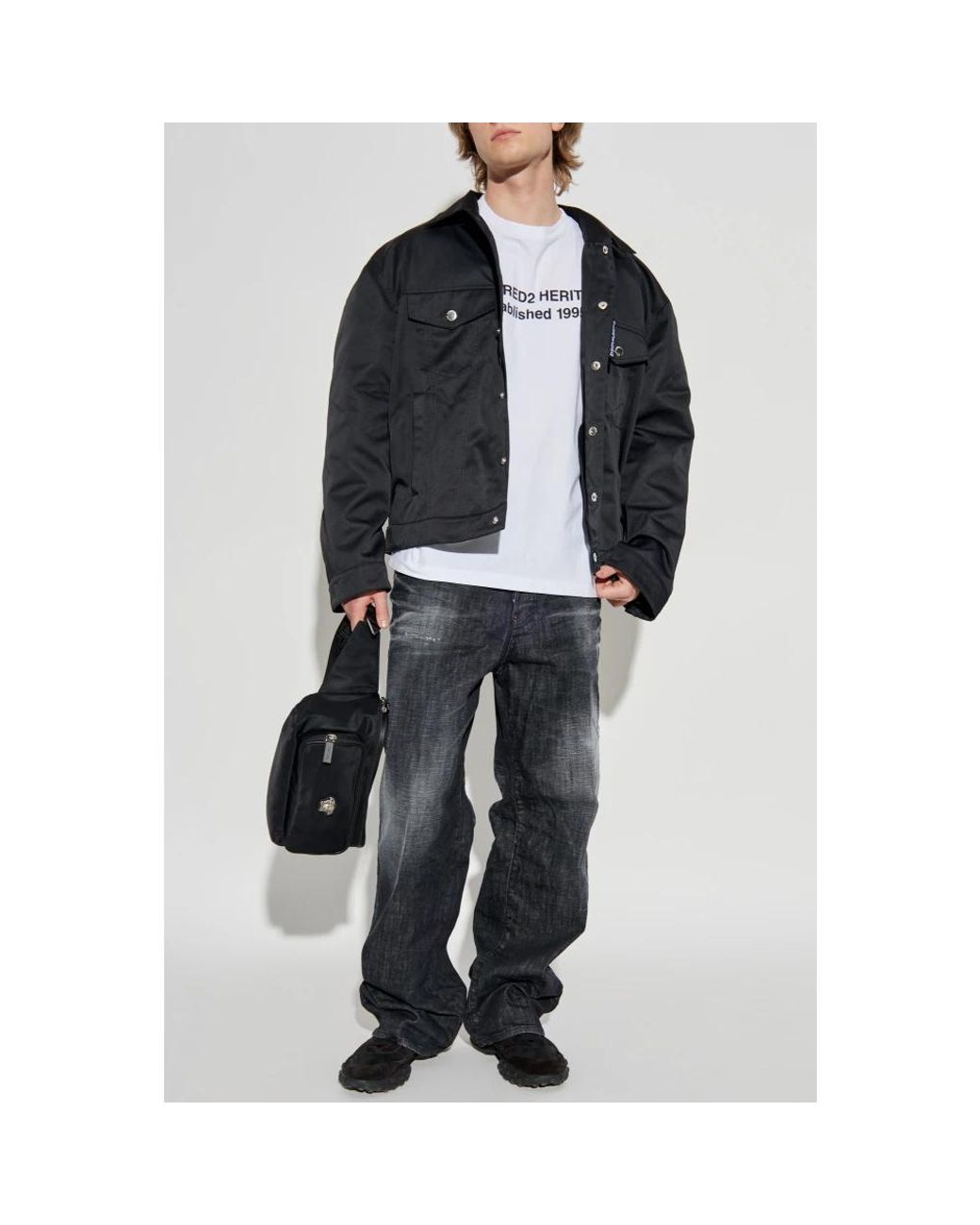 Wide Jeans DSquared² de hombre de color Gray