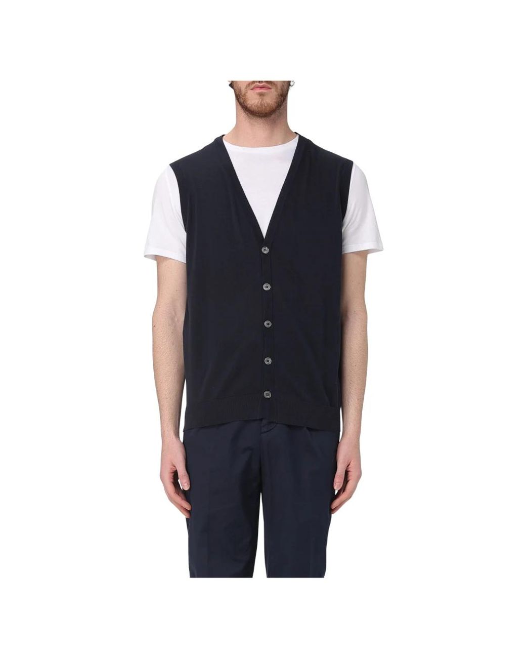 Drumohr Blue Sleeveless Jumpers for men