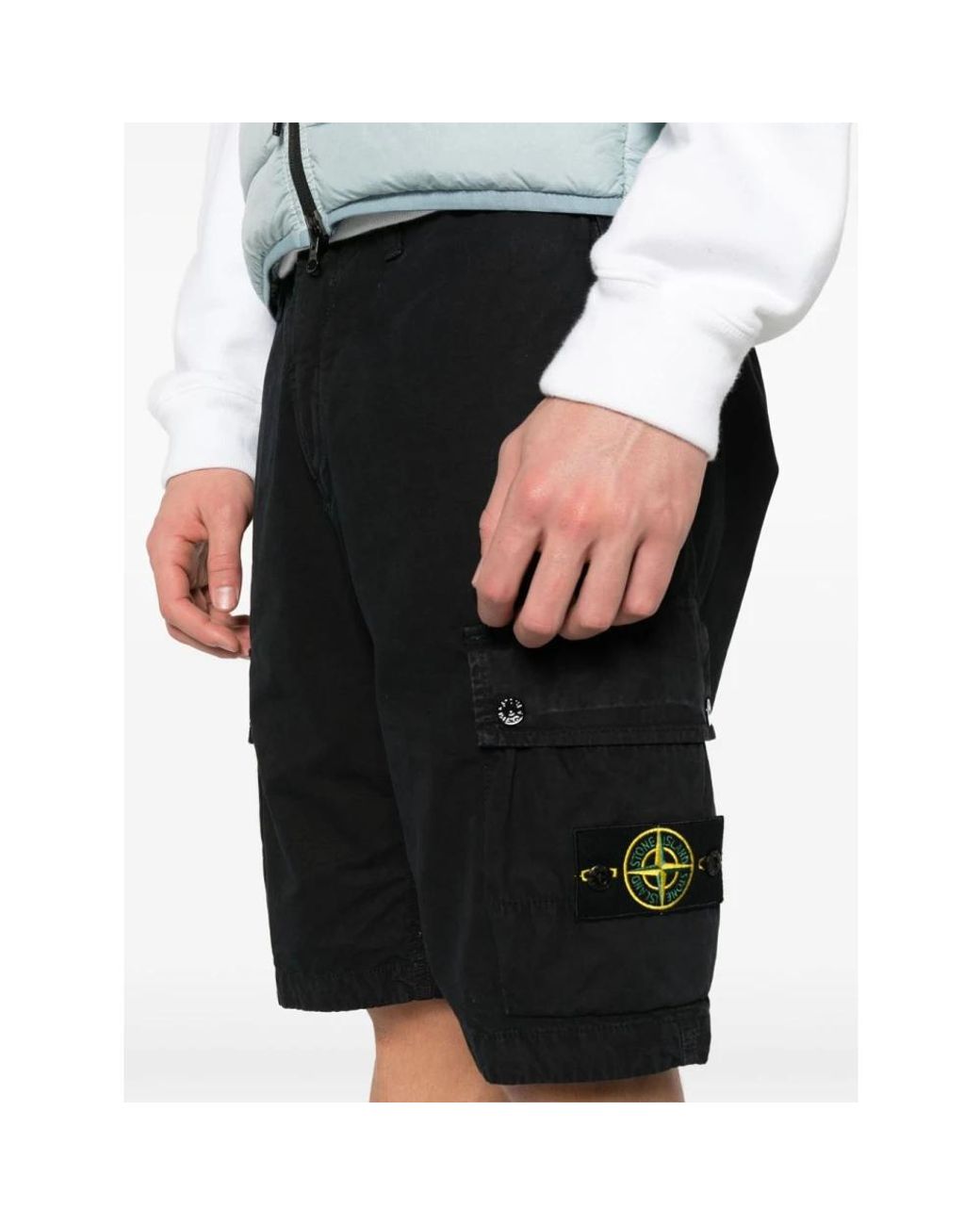 Stone Island Black Casual Shorts for men