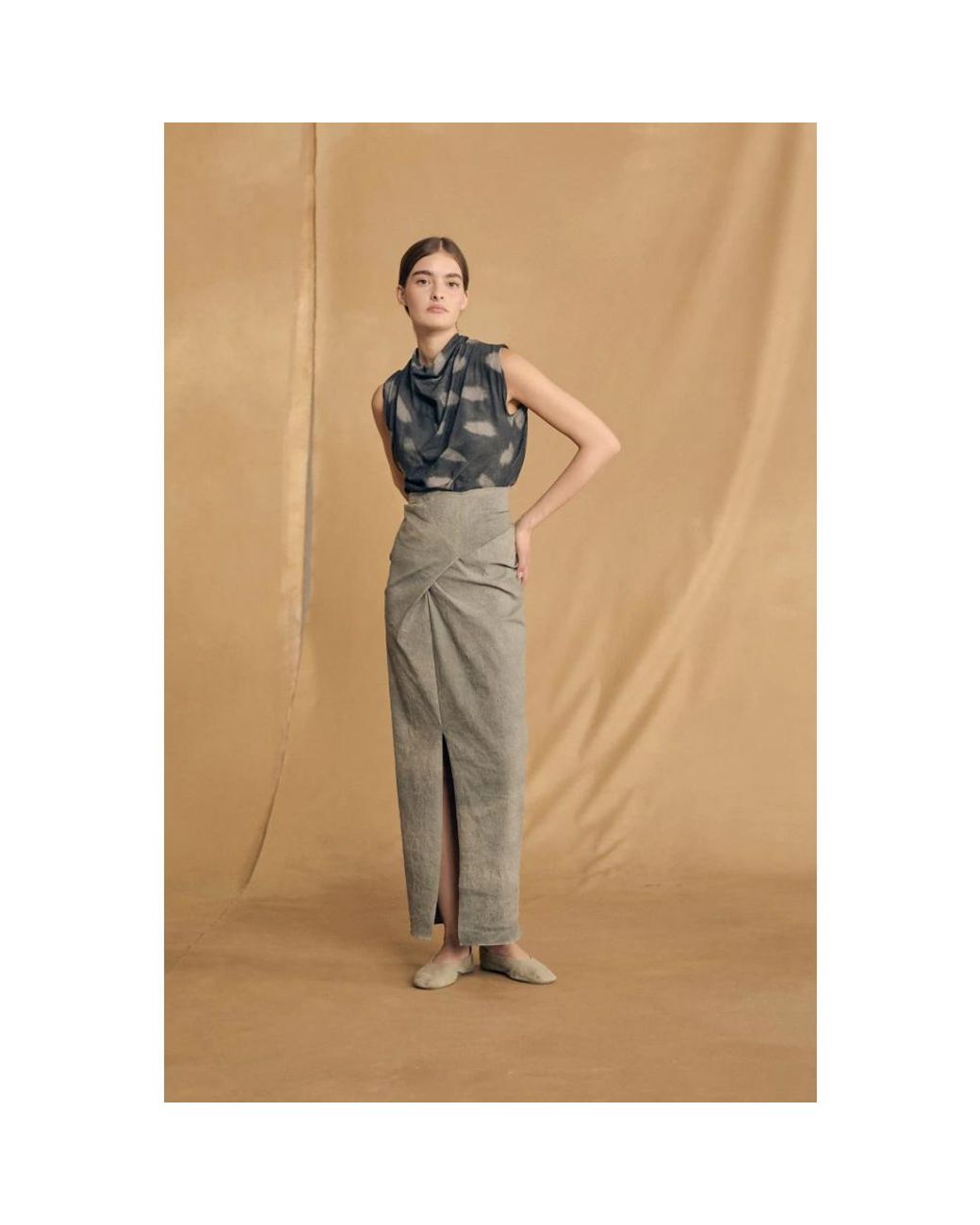 Cortana Gray Maxi Skirts