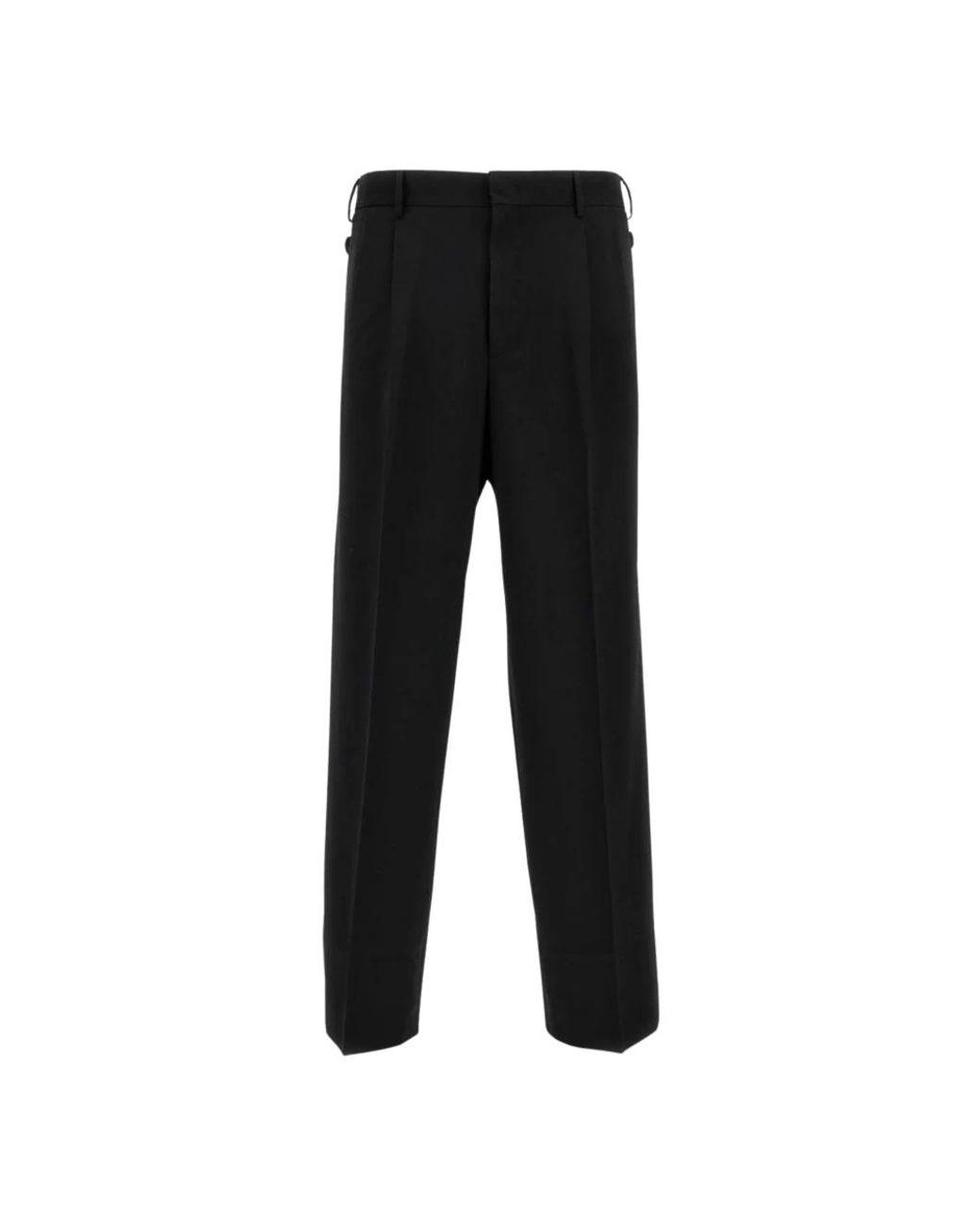 Cellar Door Black Straight Trousers for men