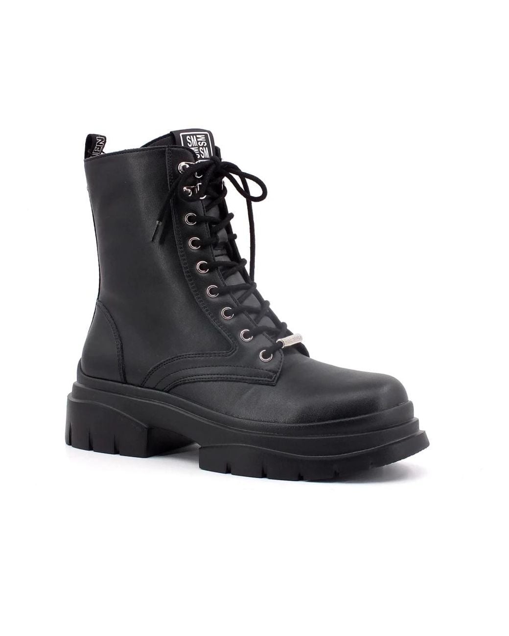 Steve Madden Black Lace-Up Boots