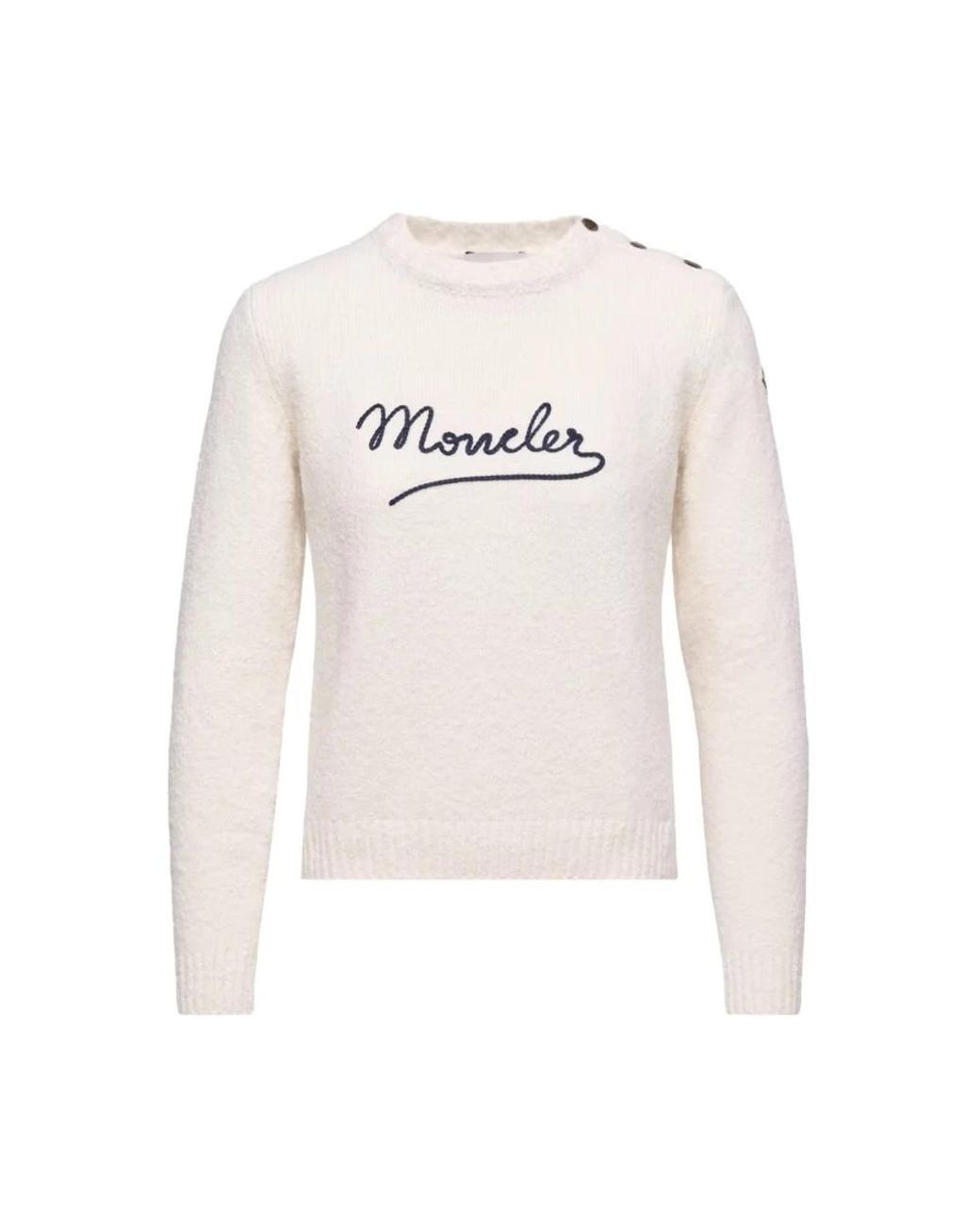 Moncler White Round-Neck Knitwear