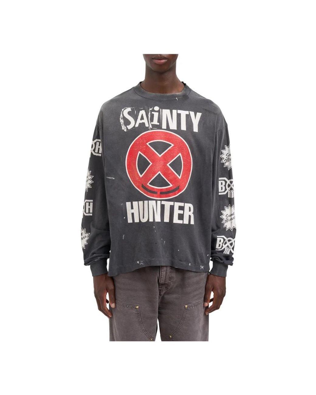 SAINT Mxxxxxx Red Long Sleeve T-Shirts for men