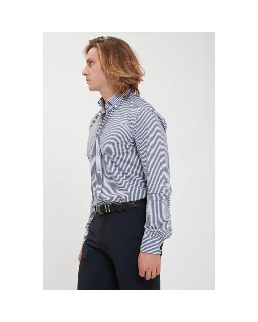 Traiano Milano Blue Formal Shirts for men