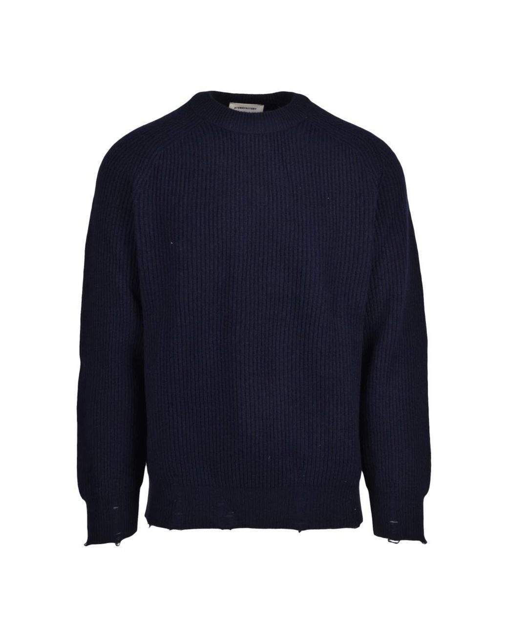 ATOMOFACTORY Ribbed Sweater in het Blue voor heren