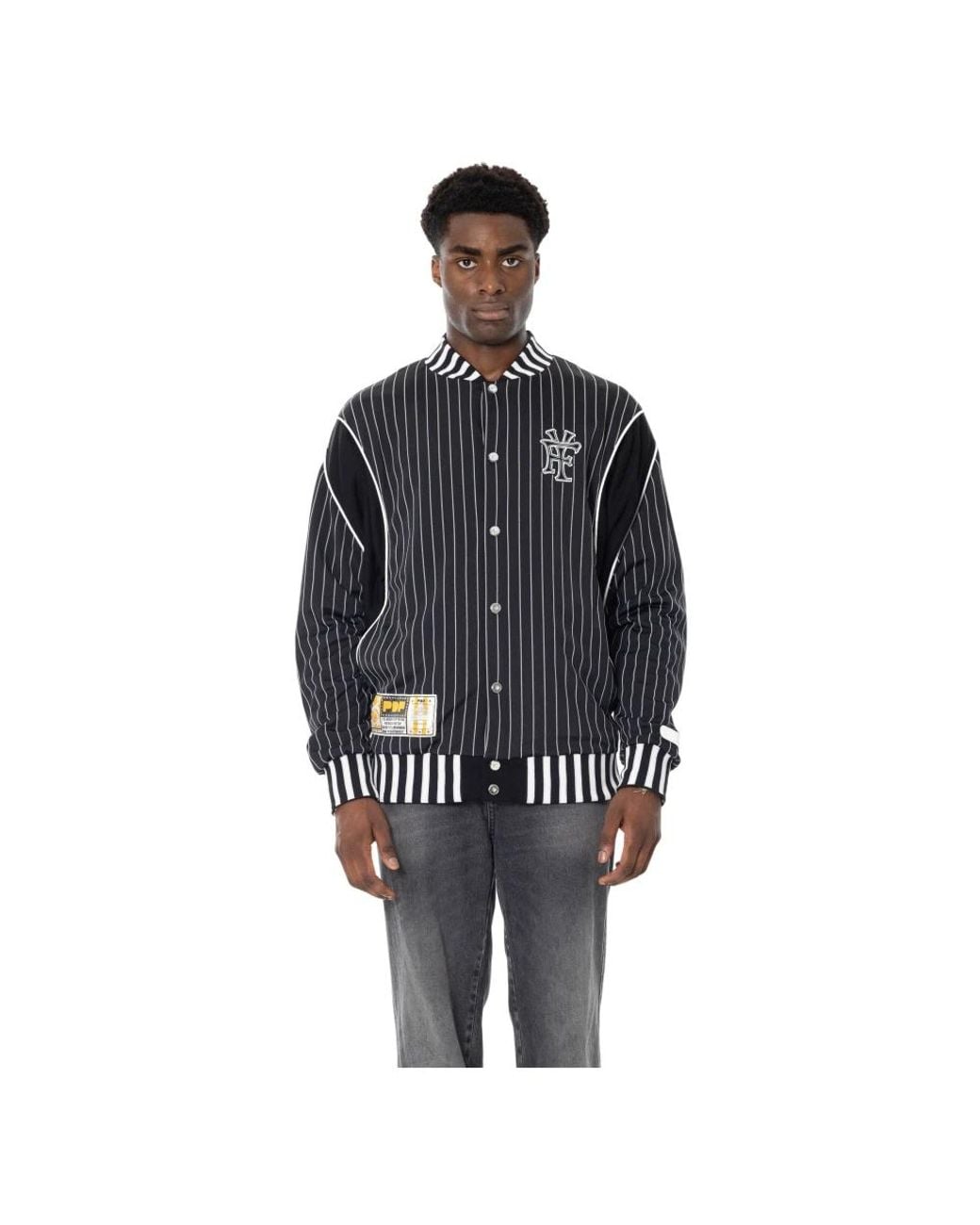 PDF Doc 2 Pinstripe Oversize Jacket in het Black voor heren