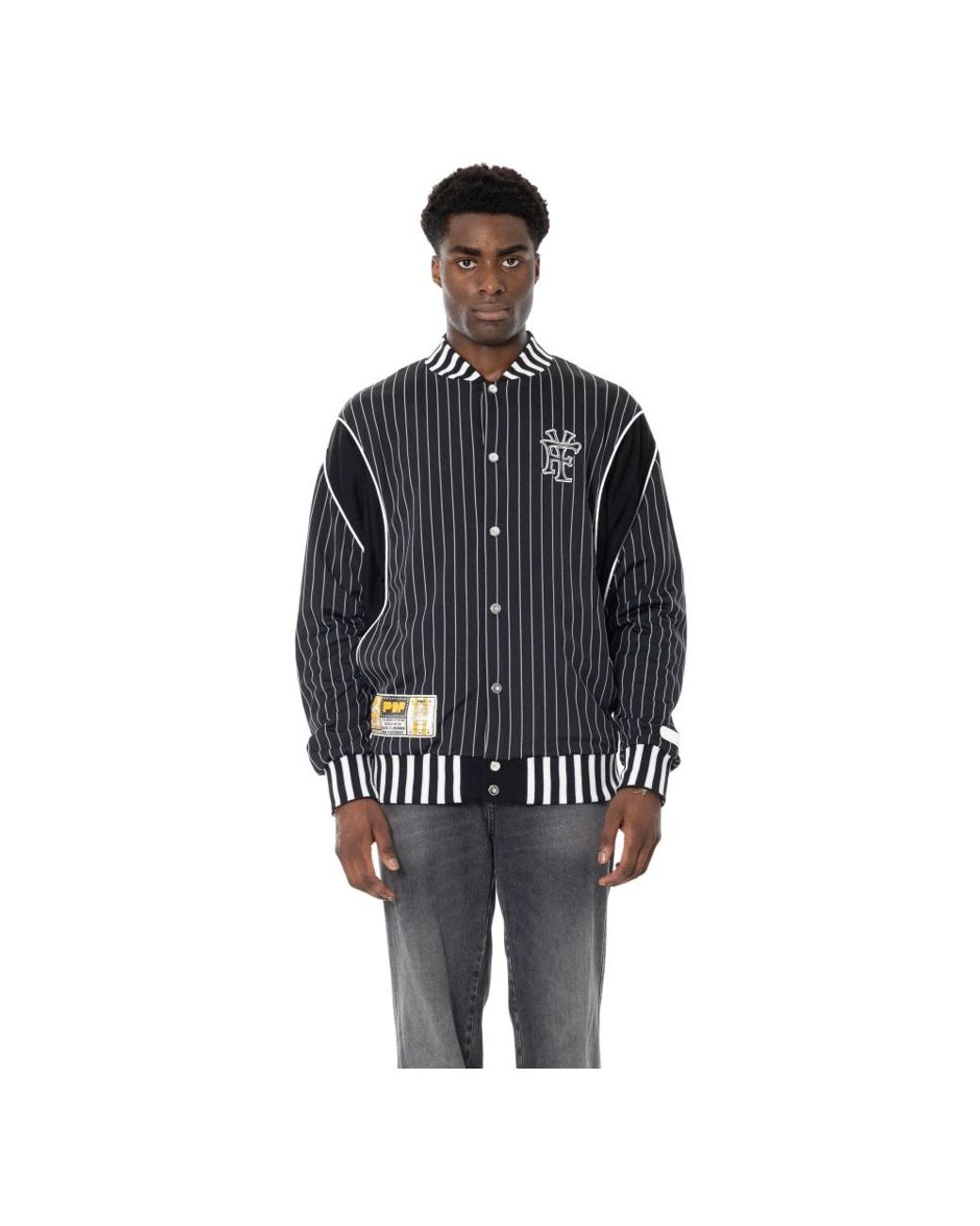 PDF Doc 2 Pinstripe Oversize Jacket in het Black voor heren