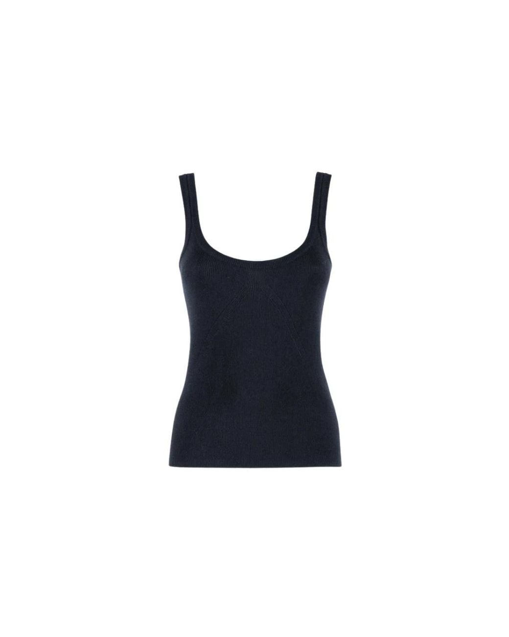Nenette Blue Sleeveless Tops