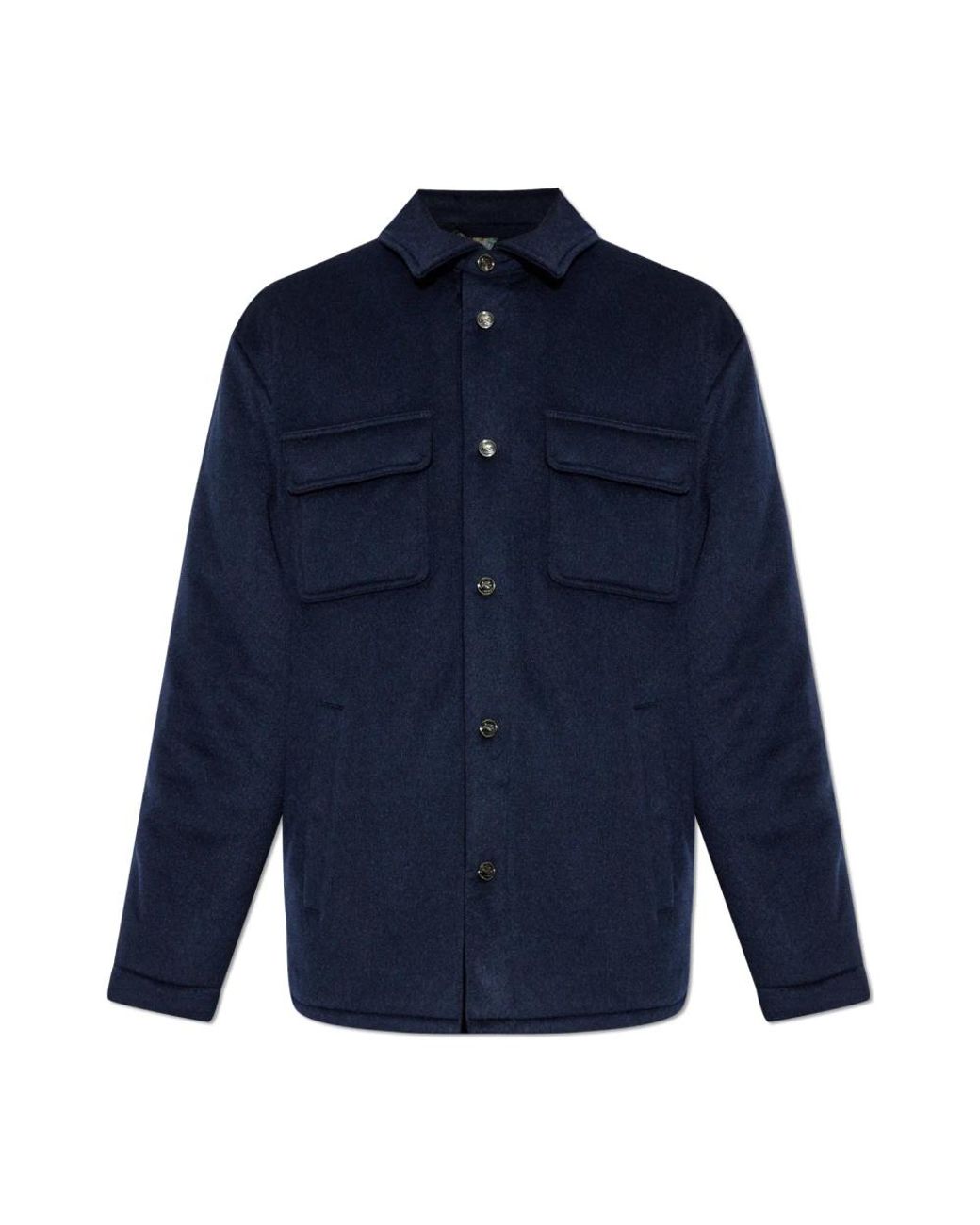 Etro Jassen ,Blauw ,Leer Kasjmier Geïsoleerde Jas in het Blue voor heren