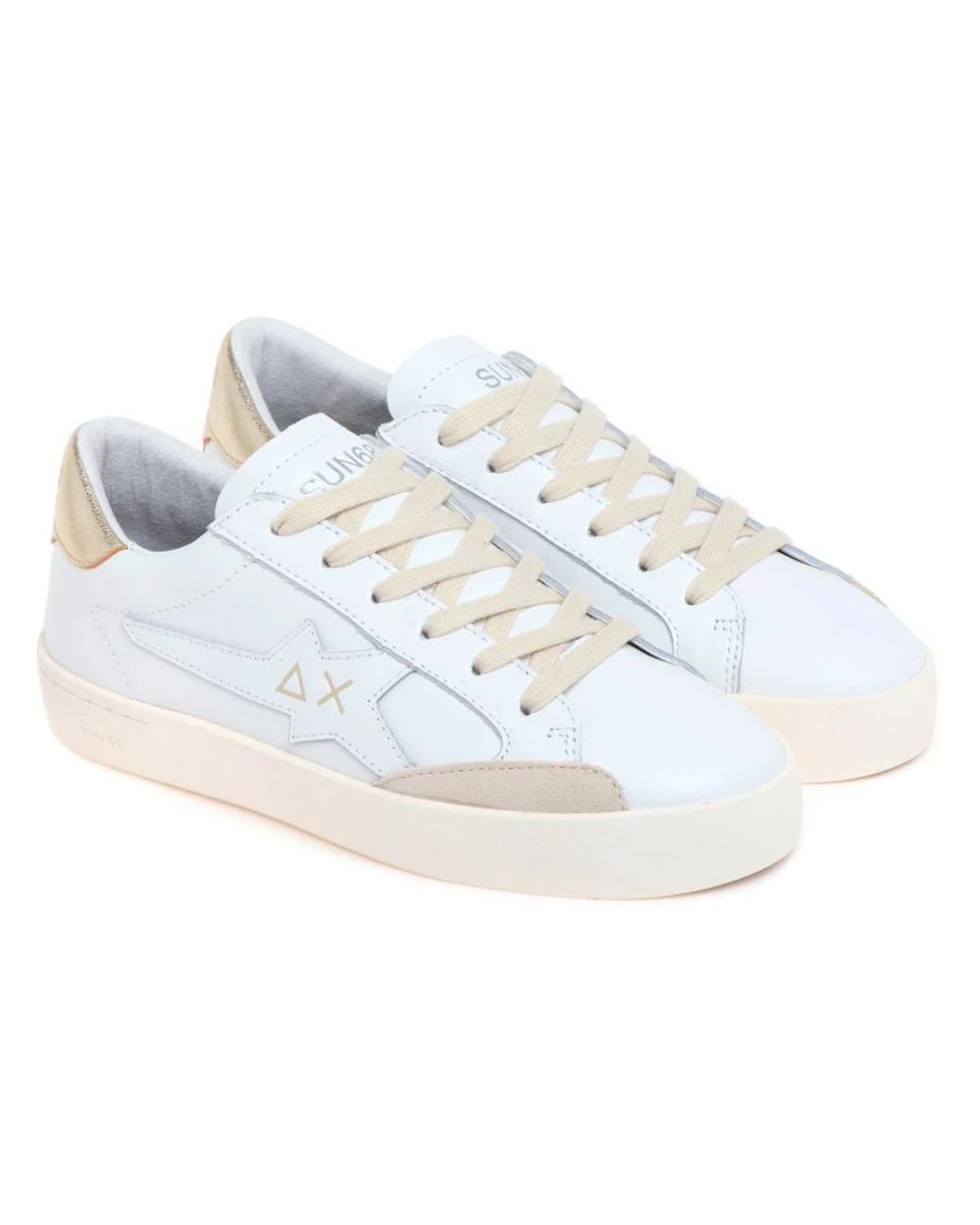 Sun 68 White Sneakers