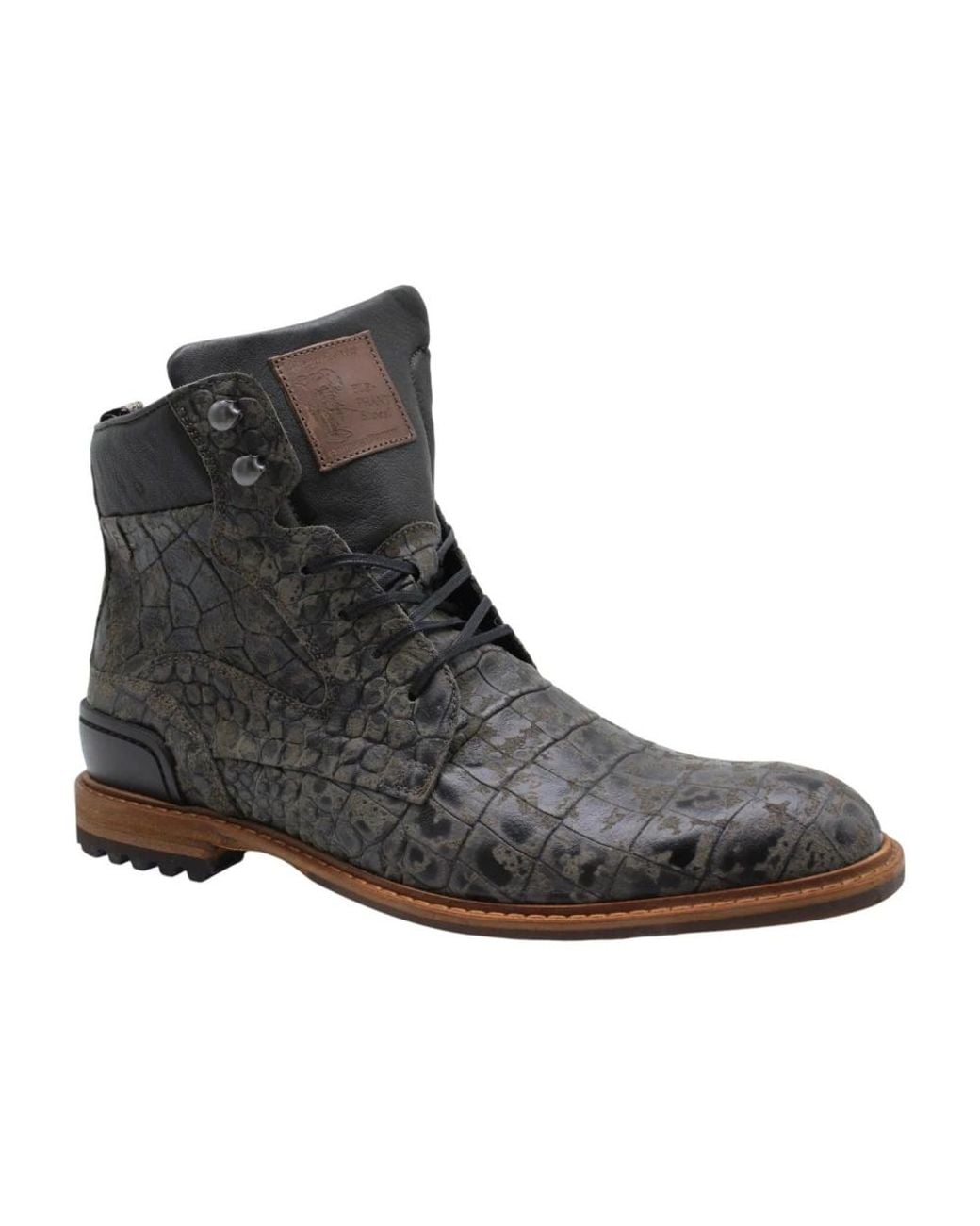 Floris Van Bommel Black Lace-Up Boots for men