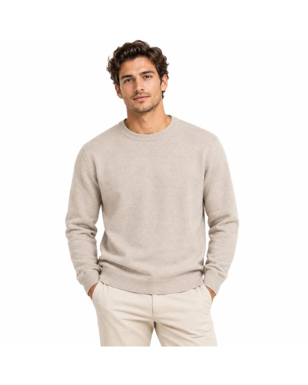 Cashmere Company White Round-Neck Knitwear for men