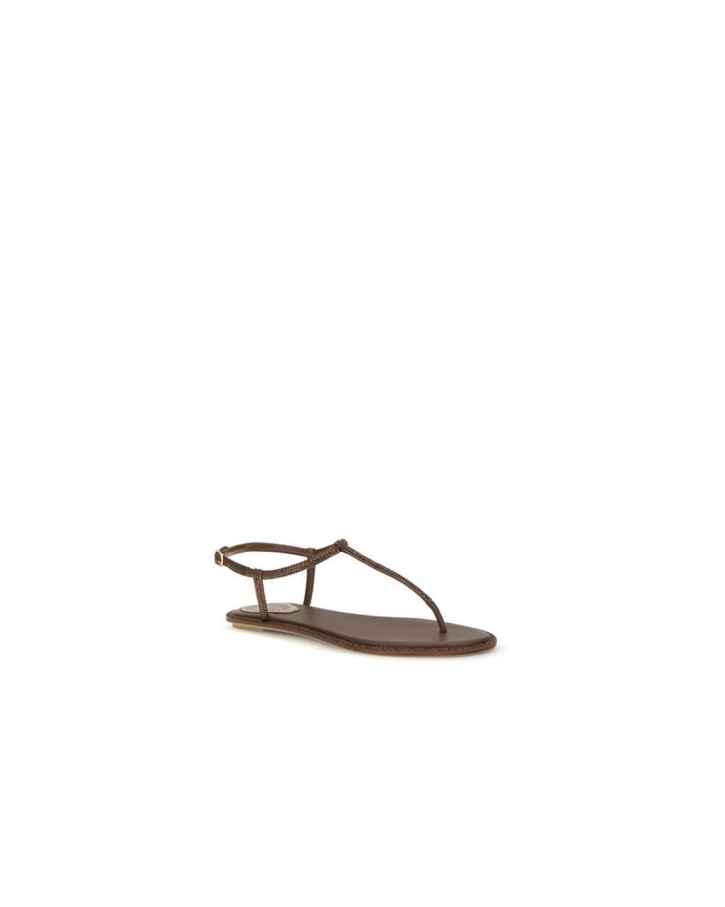 Rene Caovilla Brown Flat Sandals