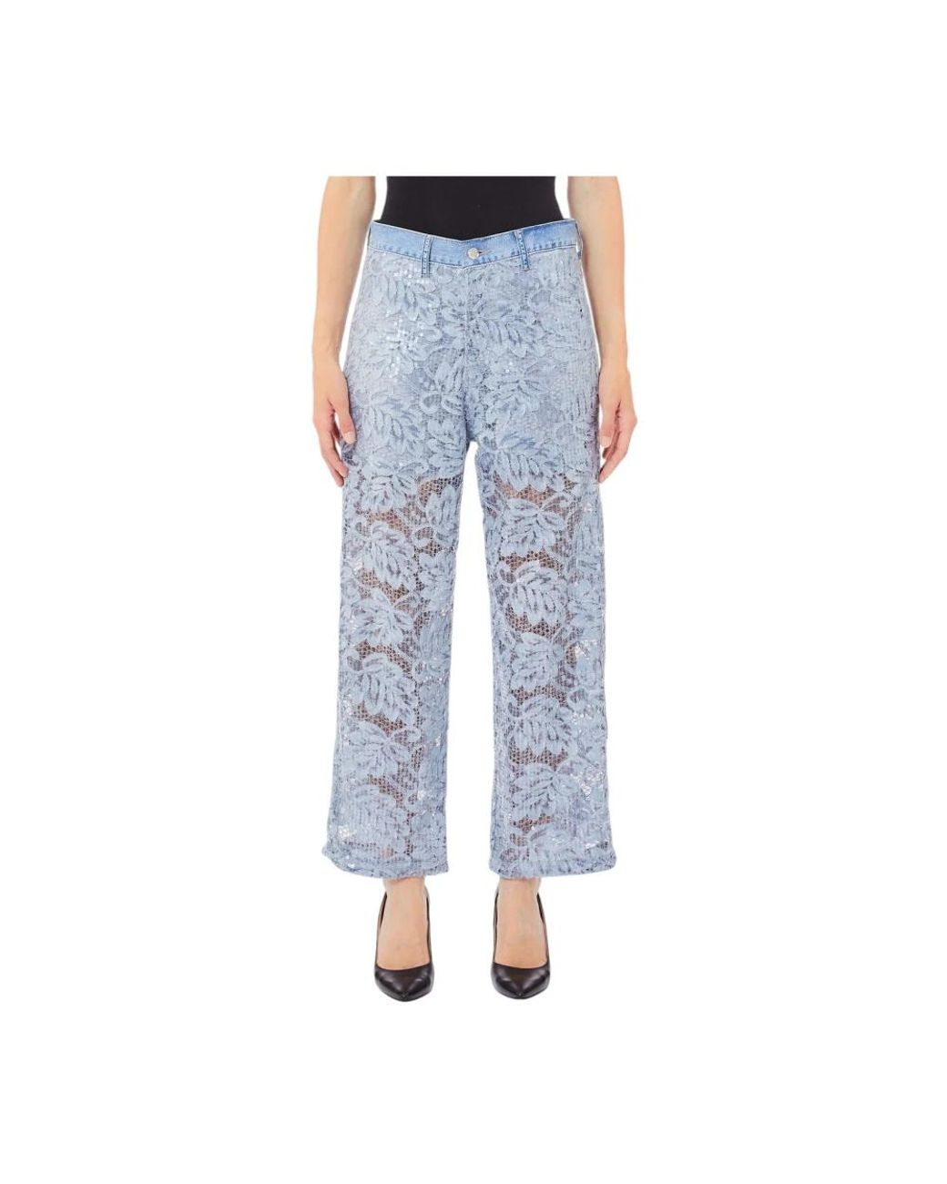 Liu Jo Blue Straight Trousers