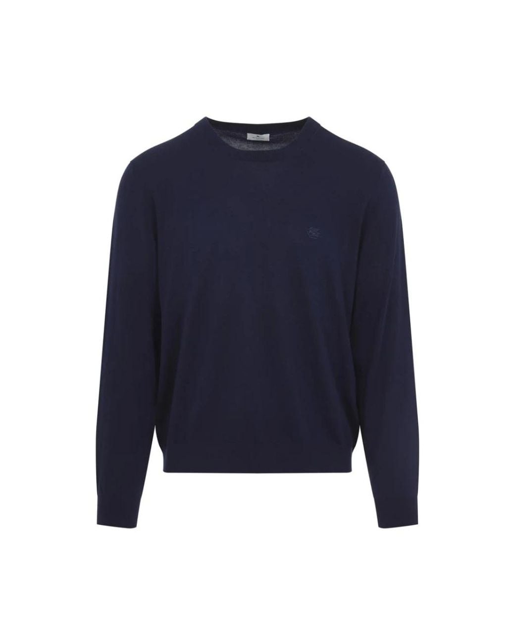 Etro Blue Round-Neck Knitwear for men