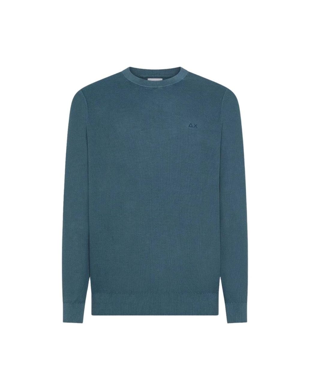 Sun 68 Blue Round-Neck Knitwear for men