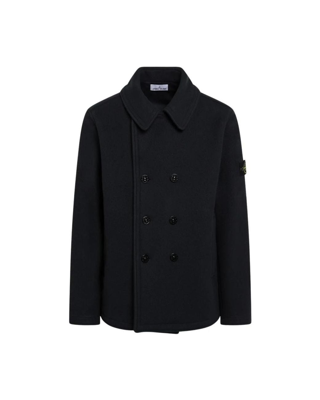 Stone Island Black Double-Breasted Coats for men