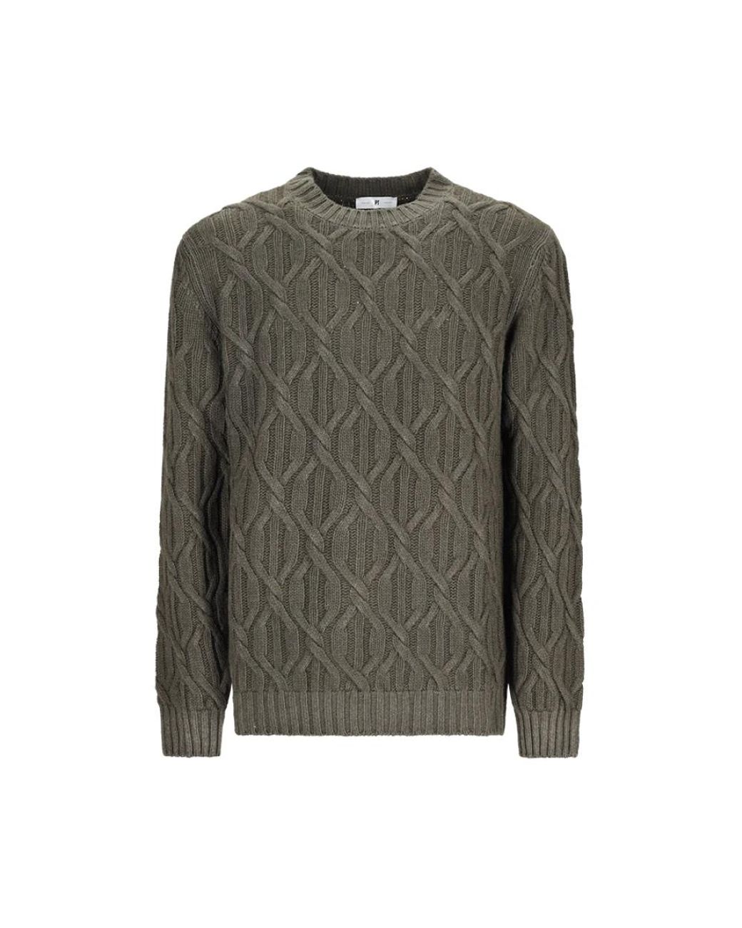 PT Torino Green Round-Neck Knitwear for men