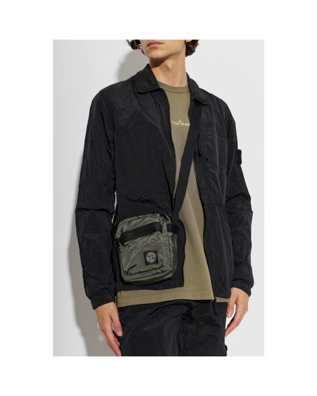 Stone Island Black Cross Body Messenger for men