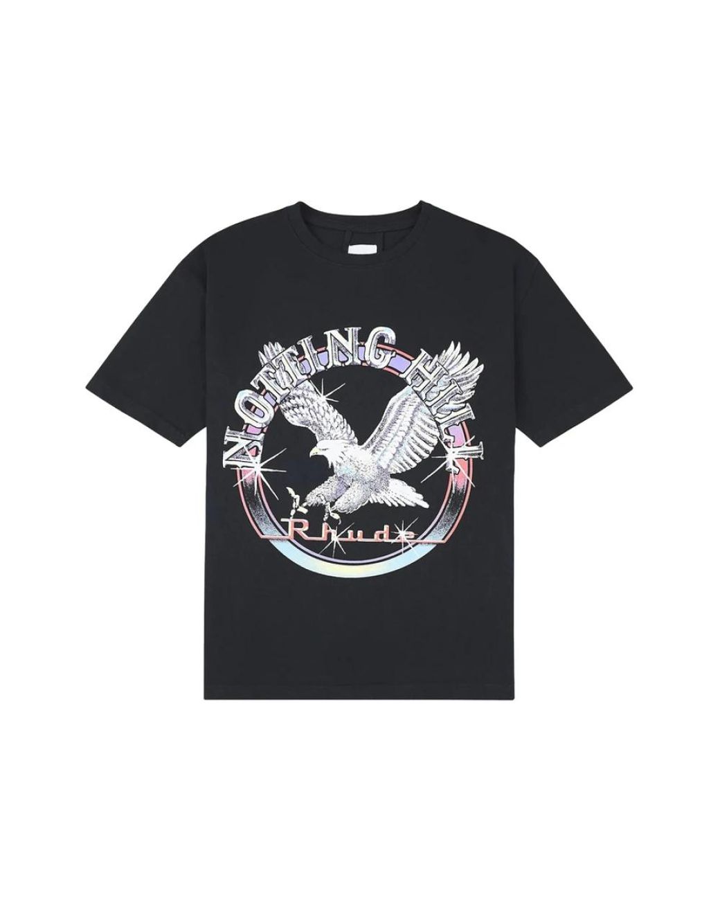 Rhude Tops ,Zwart ,Katoen Notting Hill Eagle T-Shirt in het Black voor heren