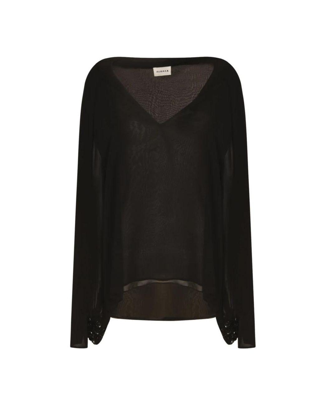 P.A.R.O.S.H. Black Long Sleeve Tops